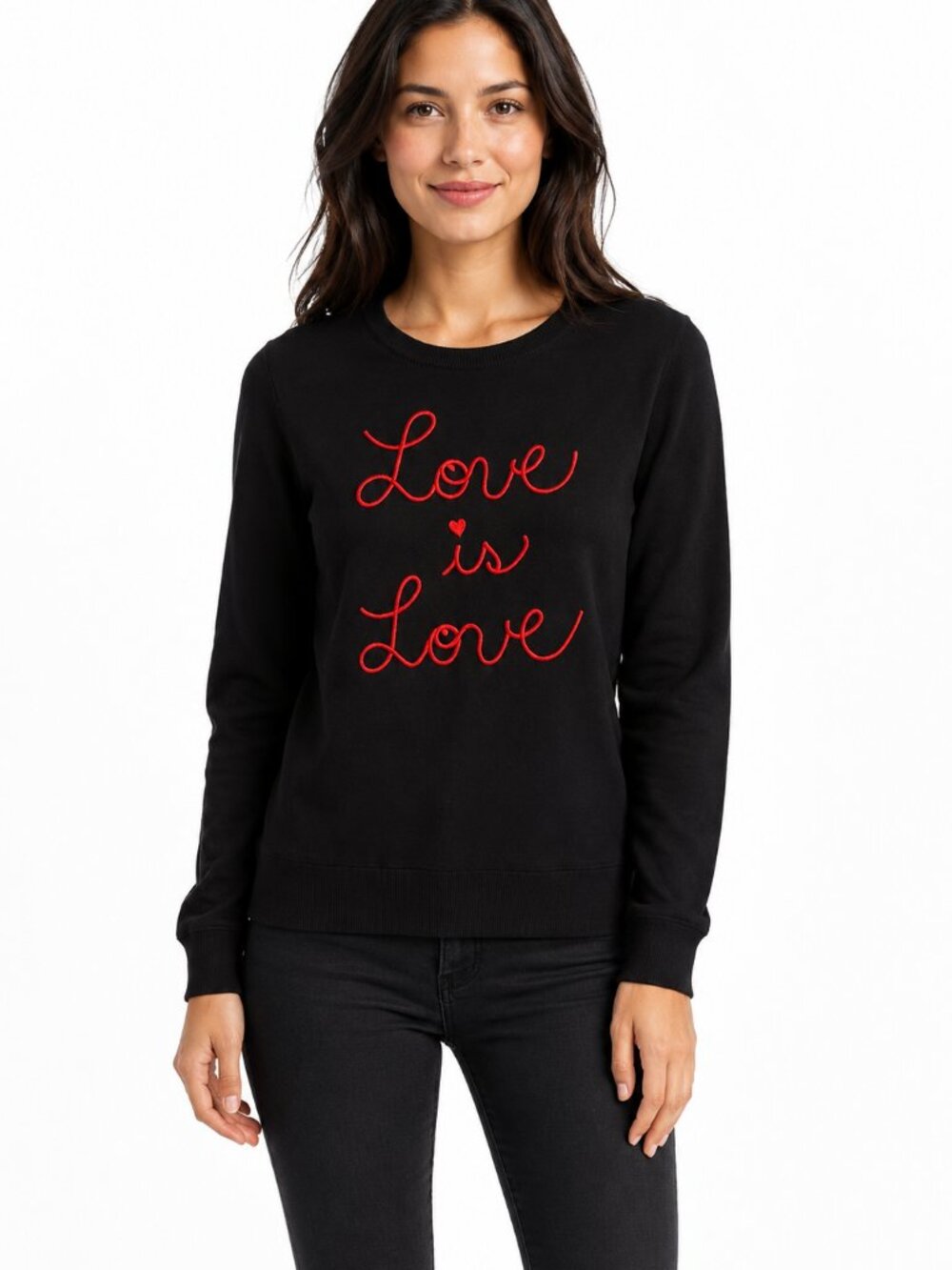 LOVE Ellen DeGeneres Black "Love Is Love" Graphic Knit Sweater - Size XL